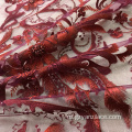 Красная ручная вышивка дизайнерская ткань для платья